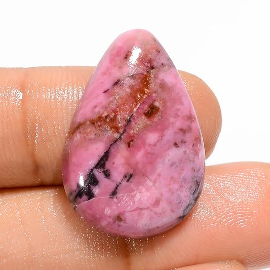Pink Cobalt Calcite Pear Shape Cabochon Loose Gemstone Natural 20.5 Ct. 25X17X5 mm V-5353