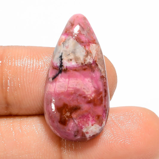 Pink Cobalt Calcite Pear Shape Cabochon Loose Gemstone Natural 16 Ct. 27X14X5 mm V-5354