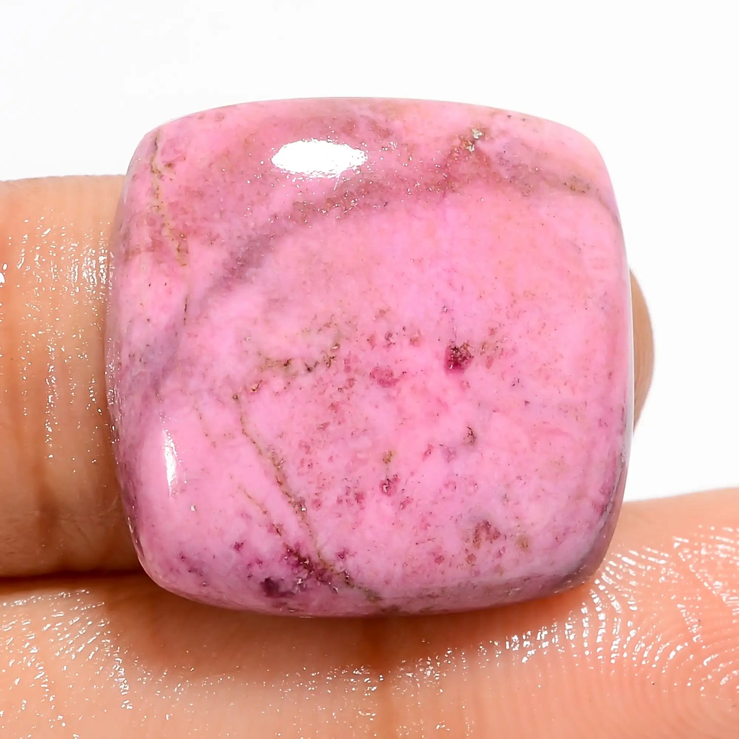 Pink Cobalt Calcite Cushion Shape Cabochon Loose Gemstone Natural 21 Ct. 19X19X5 mm V-5358
