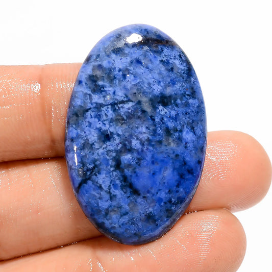 Dumortierite Oval Shape Cabochon Loose Gemstone Natural 31 Ct. 34X23X4 mm V-5363