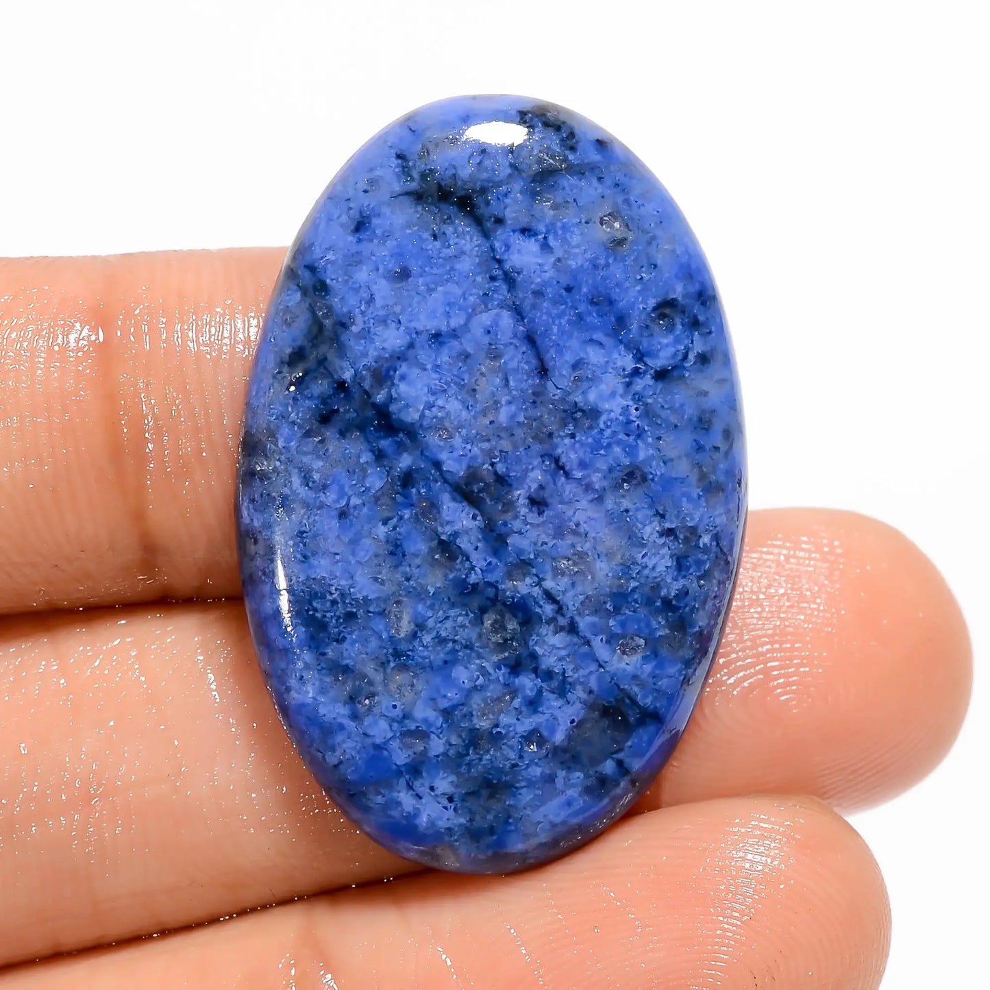 Dumortierite Oval Shape Cabochon Loose Gemstone Natural 30 Ct. 32X22X4 mm V-5364