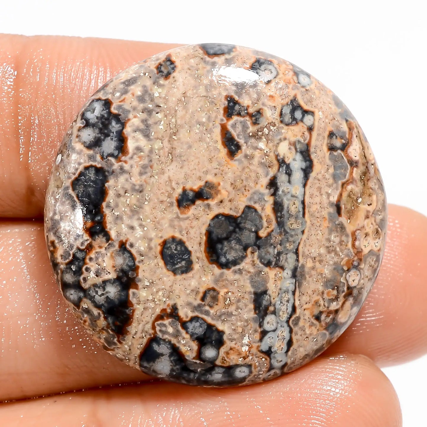 Viper Skin Round Shape Cabochon Loose Gemstone Natural 29.5 Ct. 27X27X5 mm V-5395