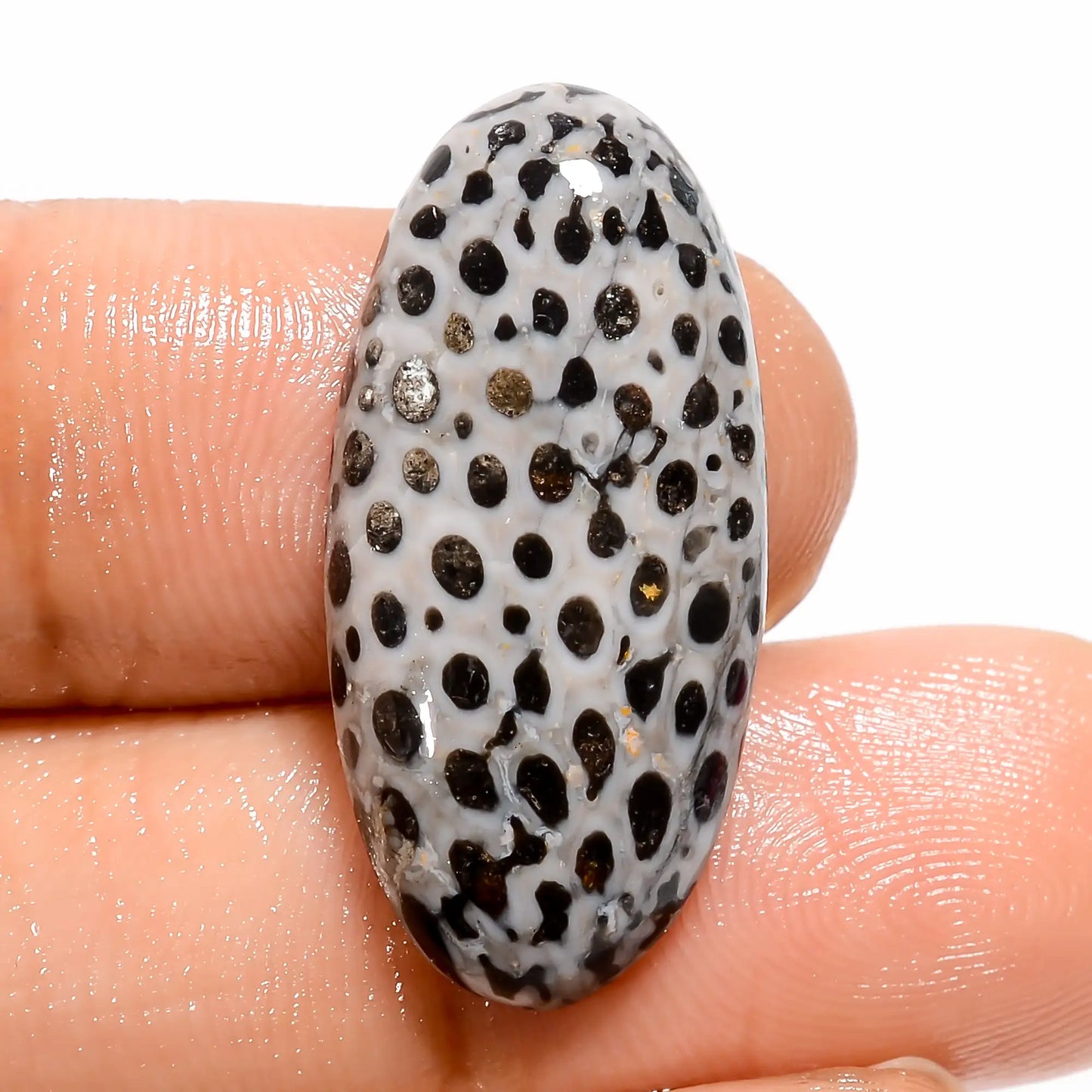 Snakeskin Oval Shape Cabochon Loose Gemstone Natural 12.5 Ct. 26X12X5 mm V-5440