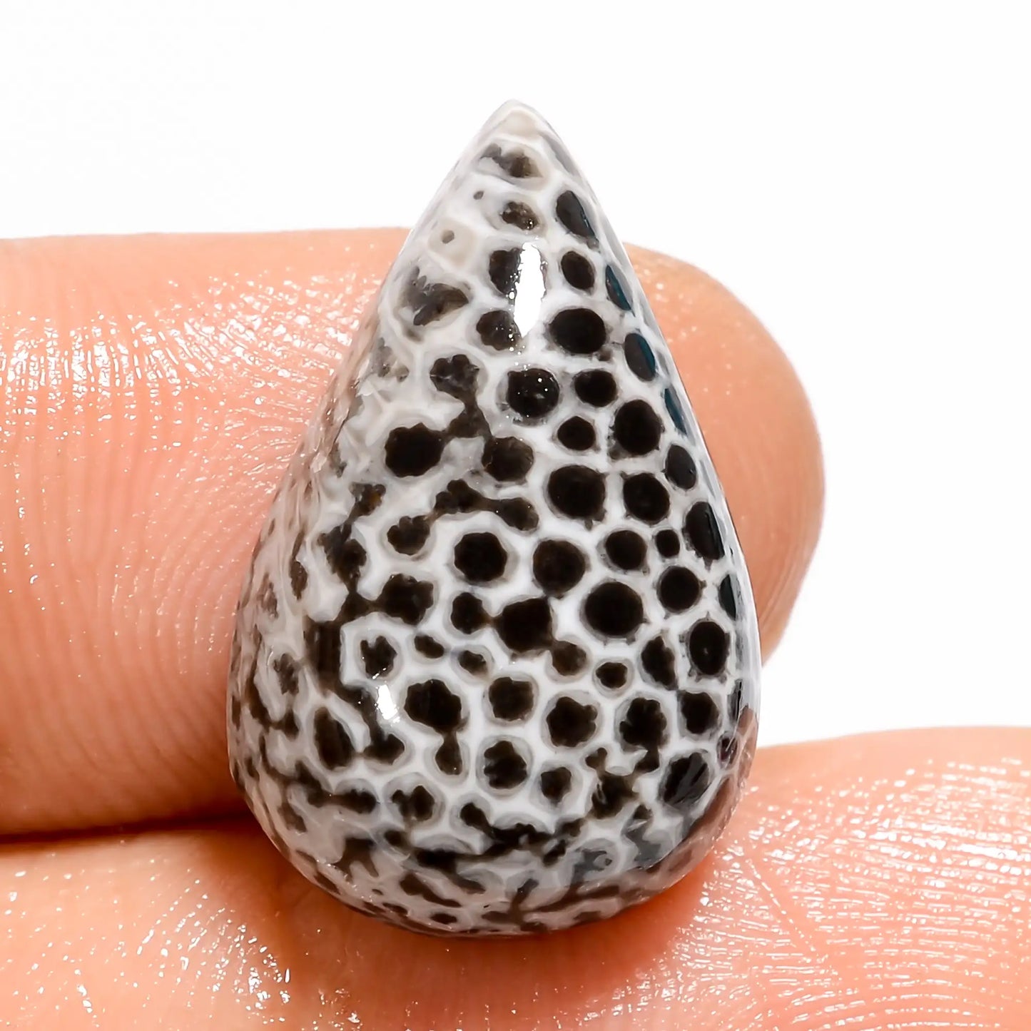 Snakeskin Pear Shape Cabochon Loose Gemstone Natural 13.5 Ct. 20X13X7 mm V-5445