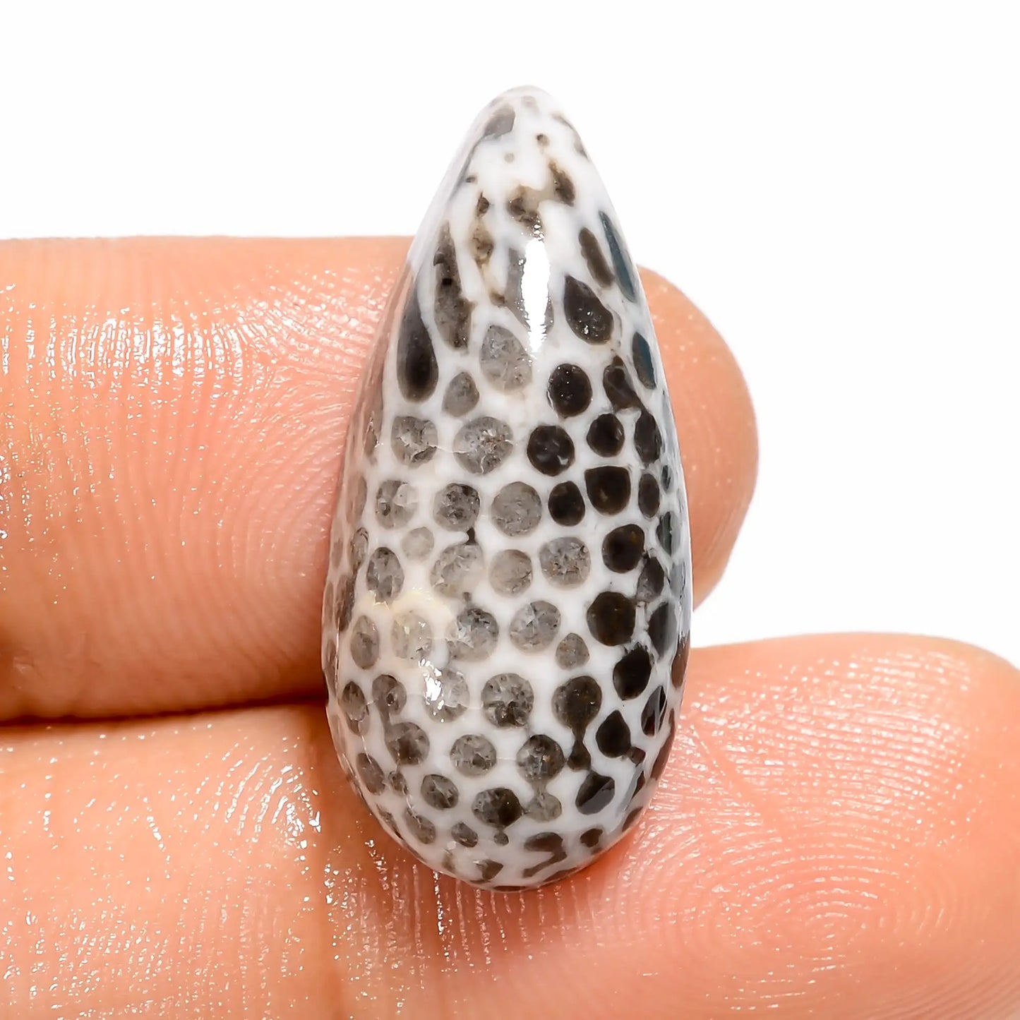 Snakeskin Pear Shape Cabochon Loose Gemstone Natural 13 Ct. 24X11X5 mm V-5450