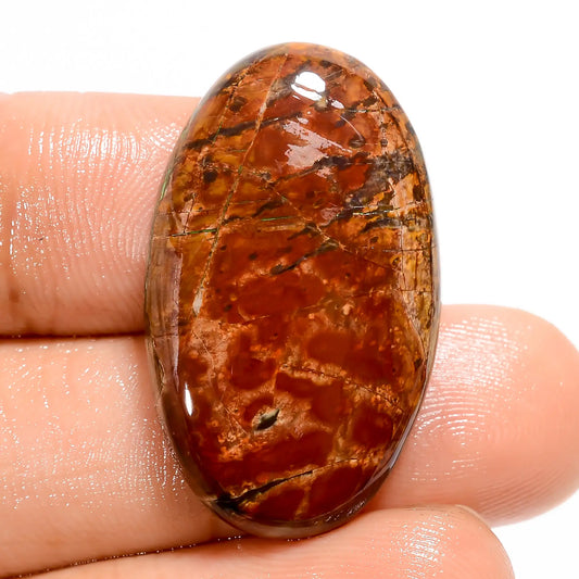 Flower Obsidian Jasper Oval Shape Cabochon Loose Gemstone Natural 22.5 Ct. 29X17X5 mm V-5464