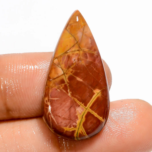 Flower Obsidian Jasper Pear Shape Cabochon Loose Gemstone Natural 15 Ct. 29X15X4 mm V-5470
