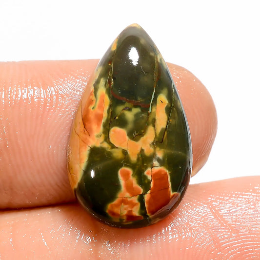 Flower Obsidian Jasper Pear Shape Cabochon Loose Gemstone Natural 9 Ct. 20X12X5 mm V-5471
