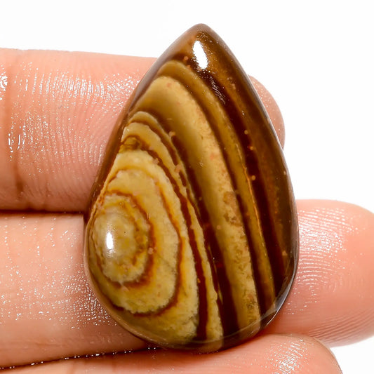 Polychrome Jasper Pear Shape Cabochon Loose Gemstone Natural 25.5 Ct. 29X20X6 mm V-5496