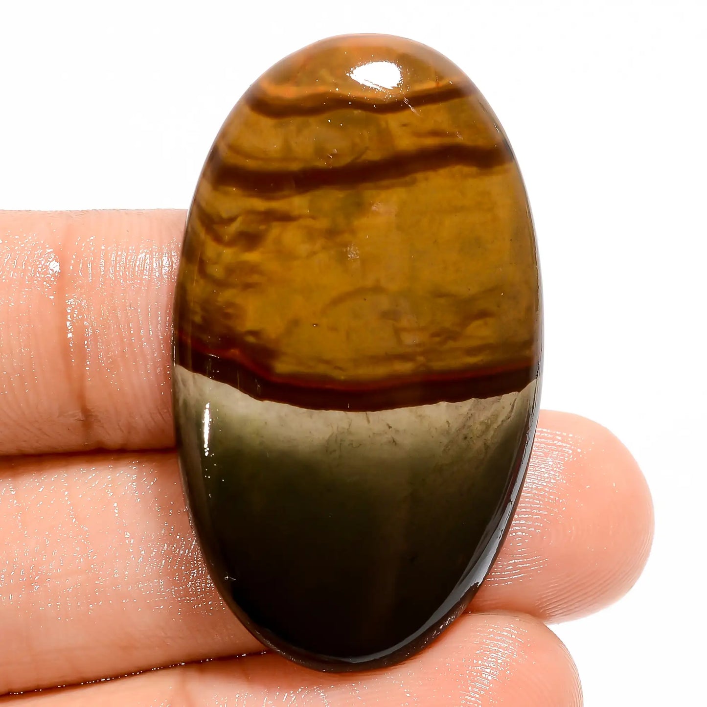 Polychrome Jasper Oval Shape Cabochon Loose Gemstone Natural 42.5 Ct. 39X23X5 mm V-5497