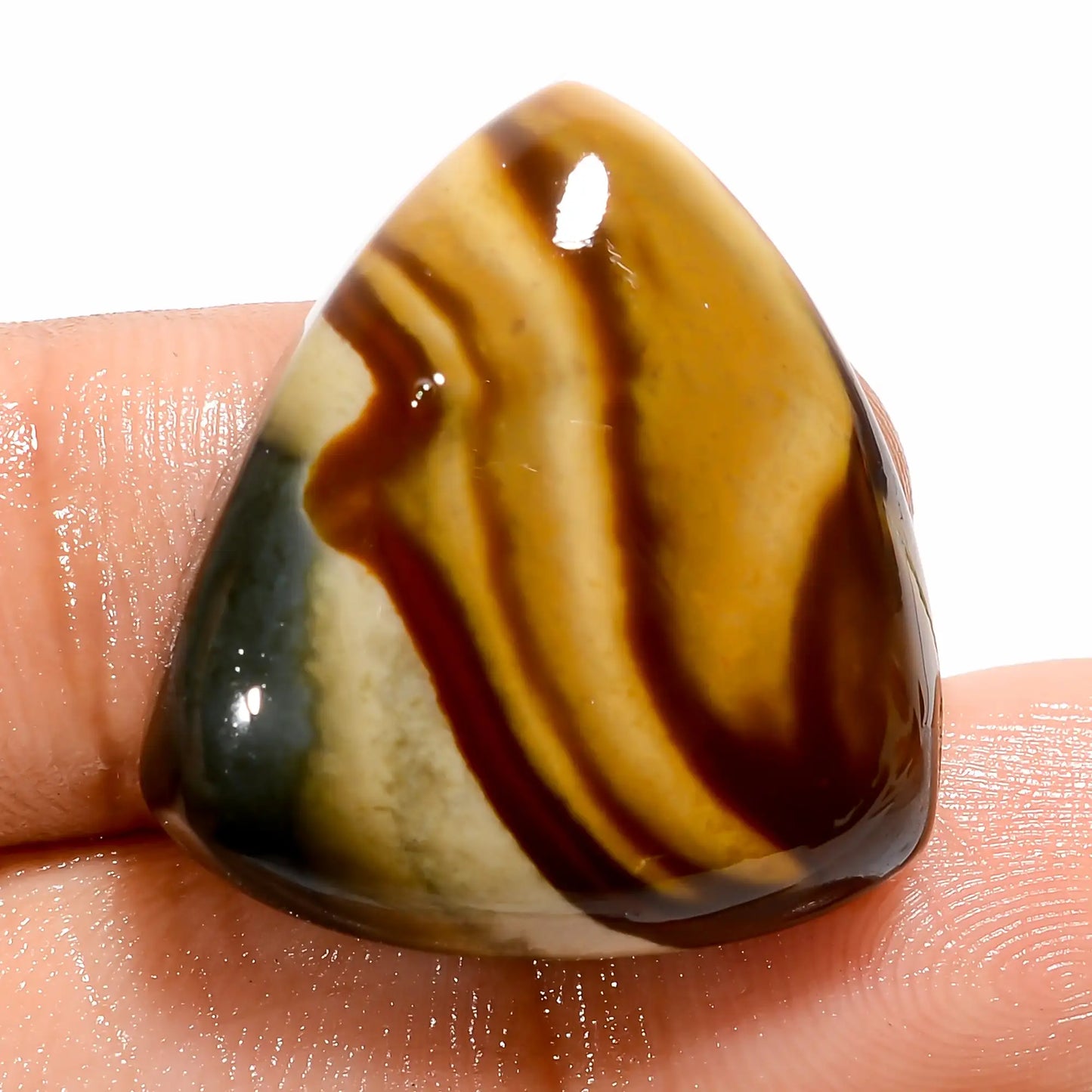 Polychrome Jasper Trillion Shape Cabochon Loose Gemstone Natural 31 Ct. 24X22X7 mm V-5498