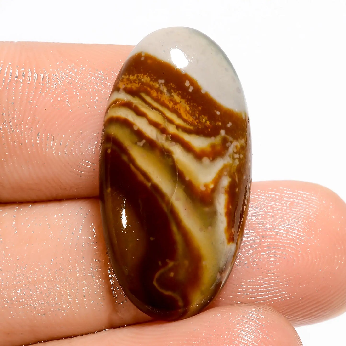 Polychrome Jasper Oval Shape Cabochon Loose Gemstone Natural 13 Ct. 26X14X4 mm V-5509