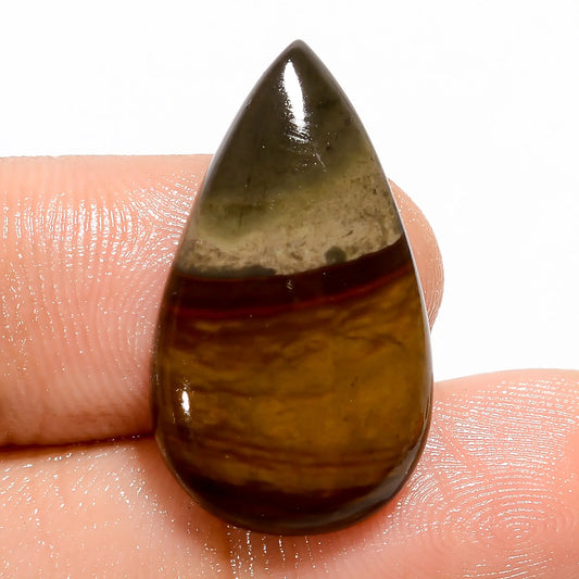 Polychrome Jasper Pear Shape Cabochon Loose Gemstone Natural 11.5 Ct. 25X14X4 mm V-5511