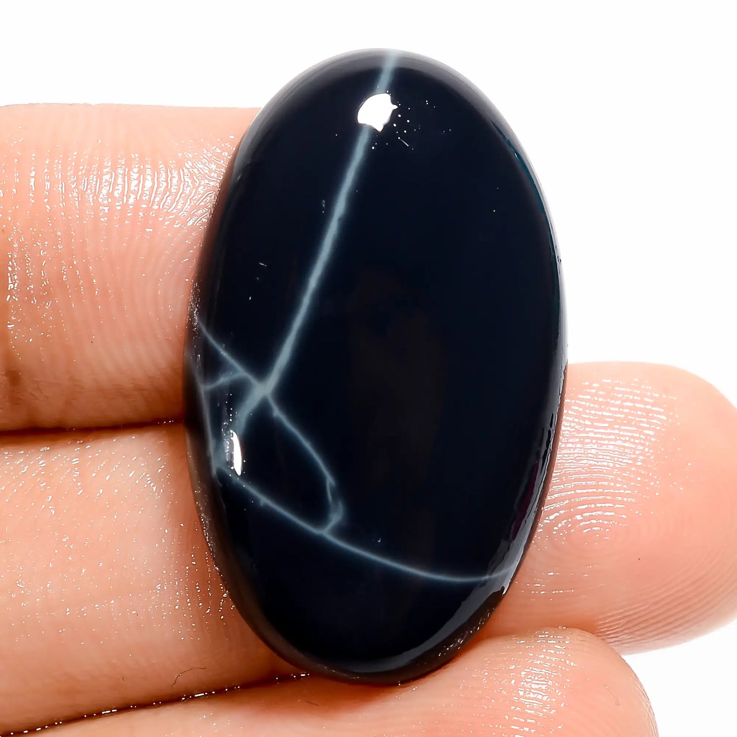 Spider Web Obsidian Oval Shape Cabochon Loose Gemstone Natural 22.5 Ct. 28X17X5 mm V-5525
