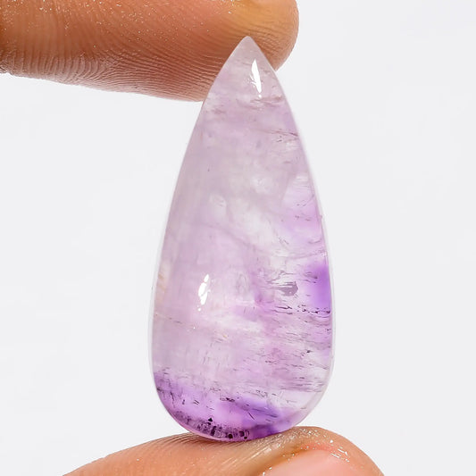 Trapiche Amethyst Pear Shape Cabochon Loose Gemstone Natural 31 Ct. 31X15X8 mm V-5534