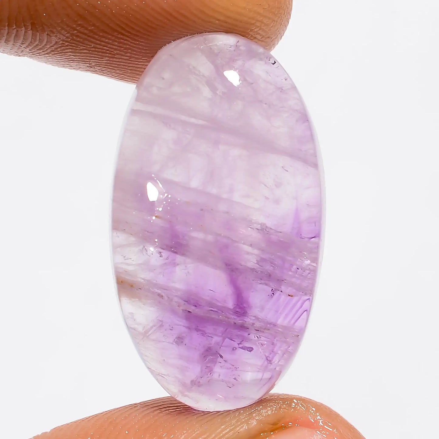 Trapiche Amethyst Oval Shape Cabochon Loose Gemstone Natural 21 Ct. 25X14X7 mm V-5535