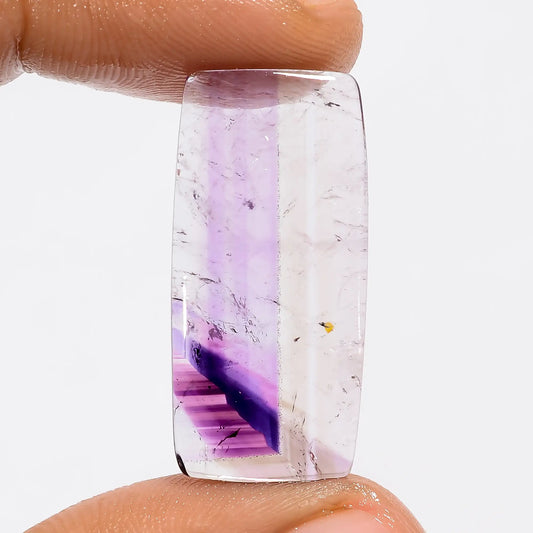 Trapiche Amethyst Radiant Shape Cabochon Loose Gemstone Natural 14 Ct. 29X14X3 mm V-5538