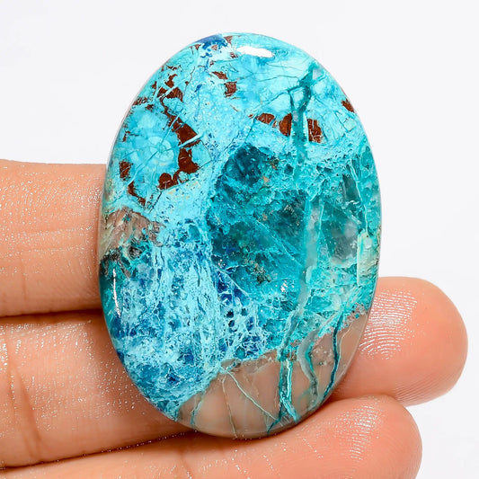 Chrysocolla Oval Shape Cabochon Loose Gemstone Natural 61 Ct. 41X29X5 mm V-5552