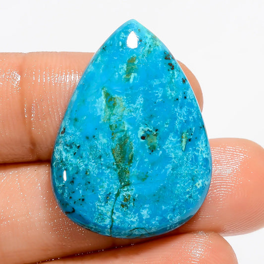 Chrysocolla Pear Shape Cabochon Loose Gemstone Natural 28.5 Ct. 29X22X5 mm V-5553