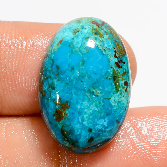 Chrysocolla Oval Shape Cabochon Loose Gemstone Natural 18 Ct. 21X14X7 mm V-5567