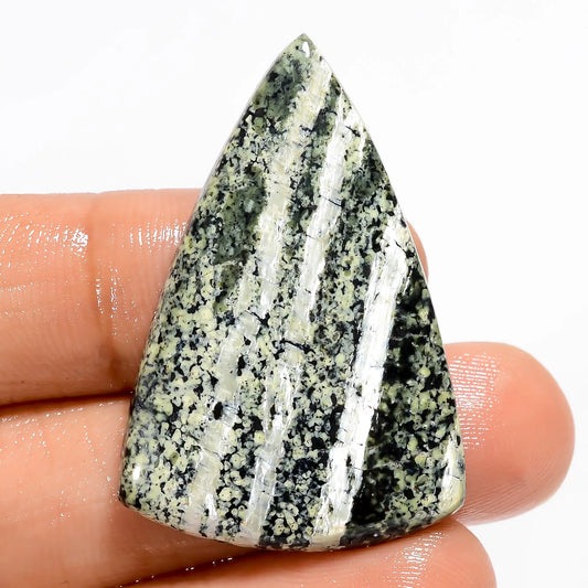 Green Swiss Opal Triangle Shape Cabochon Loose Gemstone Natural 33 Ct. 38X25X5 mm V-5598
