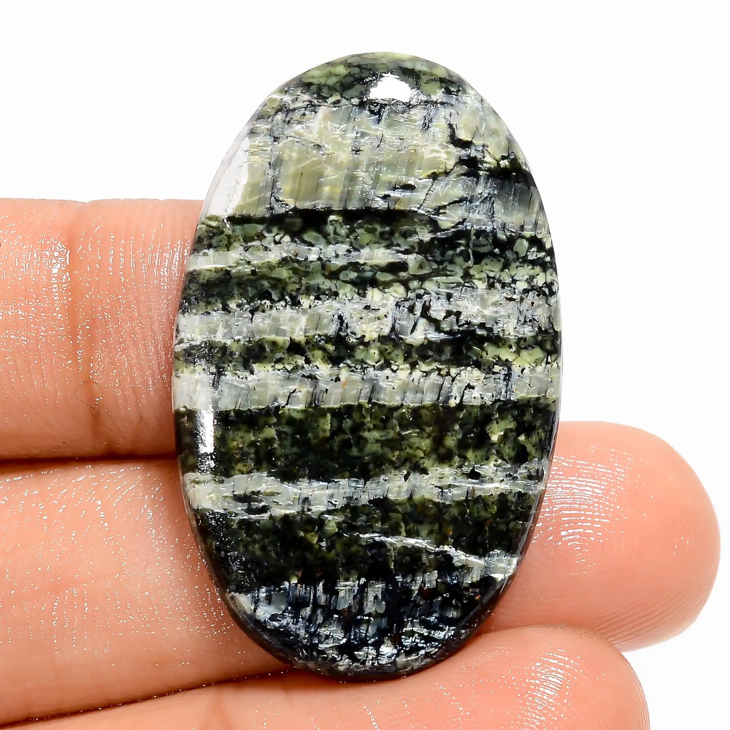 Green Swiss Opal Oval Shape Cabochon Loose Gemstone Natural 33.5 Ct. 36X22X5 mm V-5608