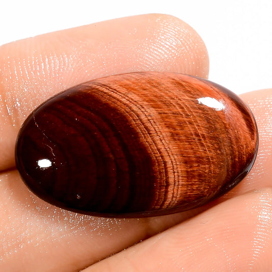 Red Tiger Eye Oval Shape Cabochon Loose Gemstone Natural 18 Ct. 29X17X4 mm V-5651