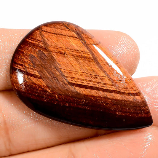 Red Tiger Eye Pear Shape Cabochon Loose Gemstone Natural 34.5 Ct. 38X23X4 mm V-5653