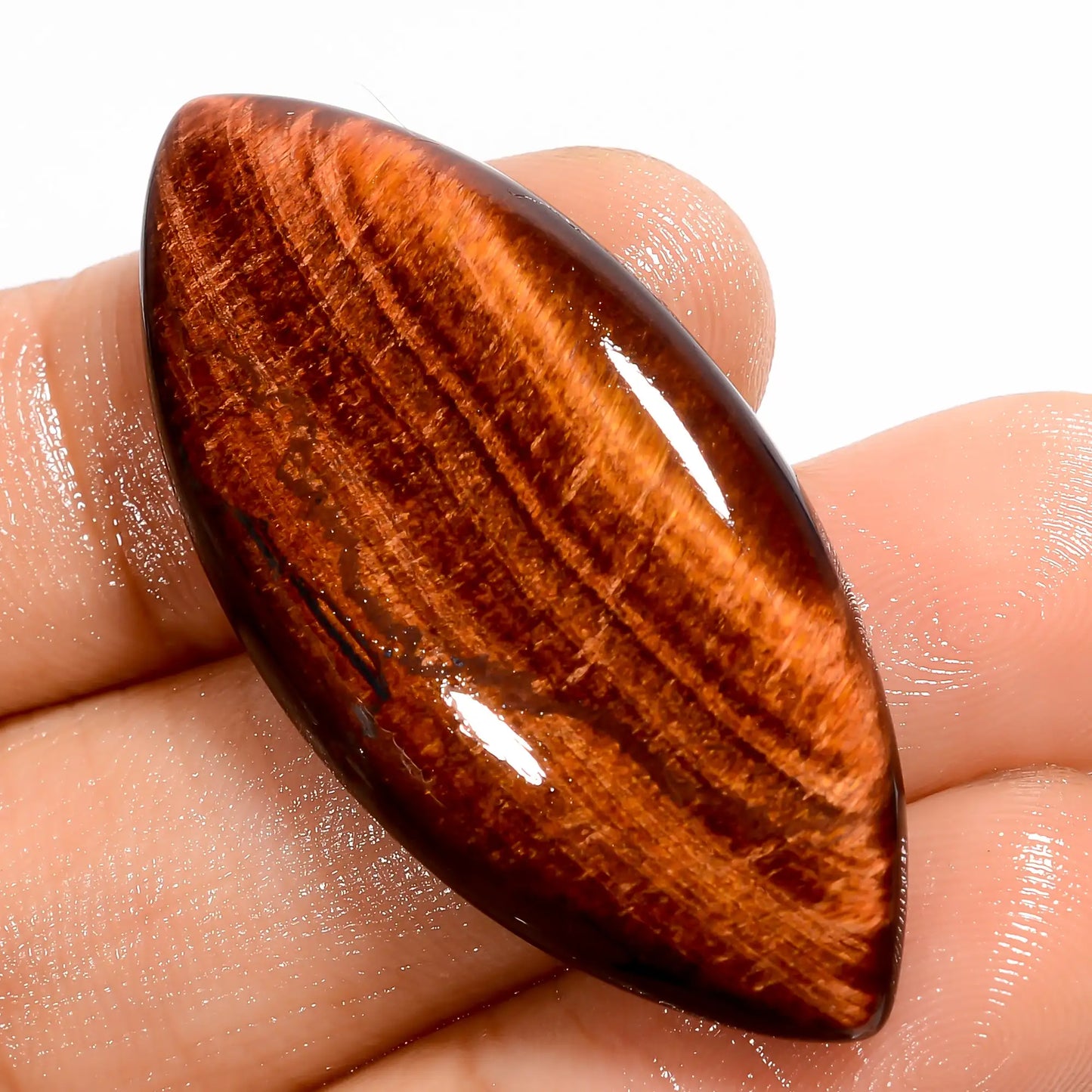 Red Tiger Eye Marquise Shape Cabochon Loose Gemstone Natural 32.5 Ct. 39X18X5 mm V-5655
