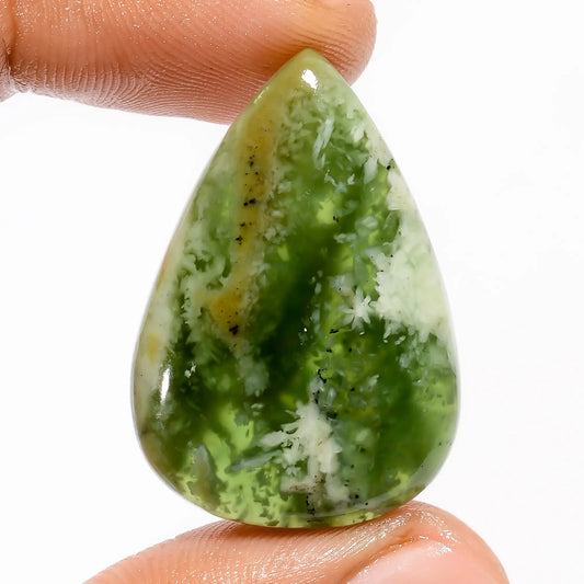 Serpentine Pear Shape Cabochon Loose Gemstone Natural 30.5 Ct. 32X22X5 mm V-5664