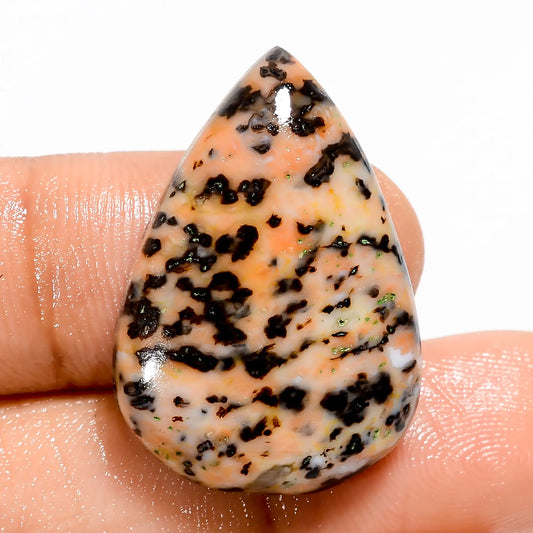 Honey Dendrite Opal Pear Shape Cabochon Loose Gemstone Natural 23 Ct. 28X19X5 mm V-5716