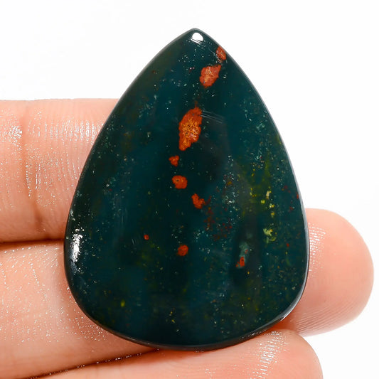 Wonderful Top Grade Quality 100% Natural Bloodstone Pear Shape Cabochon Loose Gemstone For Making Jewelry 28 Ct. 34X26X4 mm V-5728