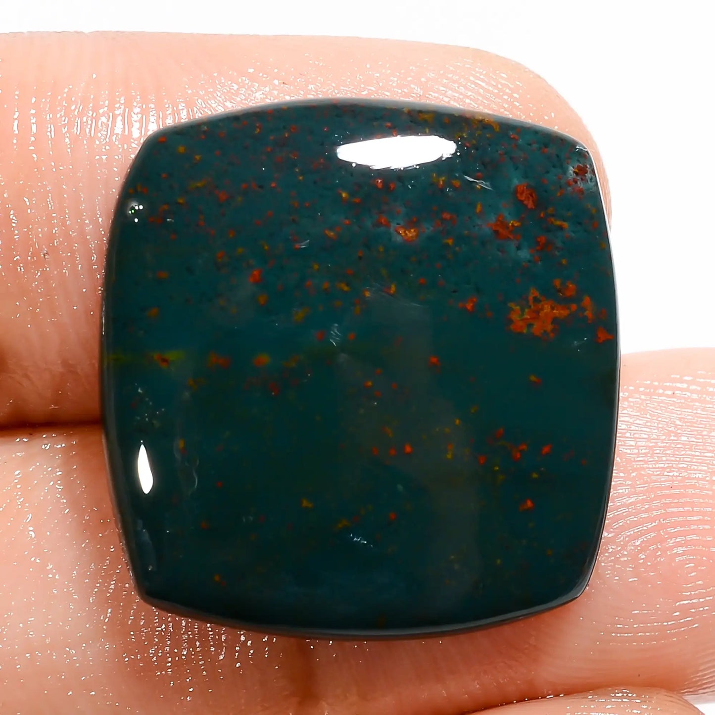 Bloodstone Cushion Shape Cabochon Loose Gemstone Natural 15.5 Ct. 20X19X4 mm V-5736