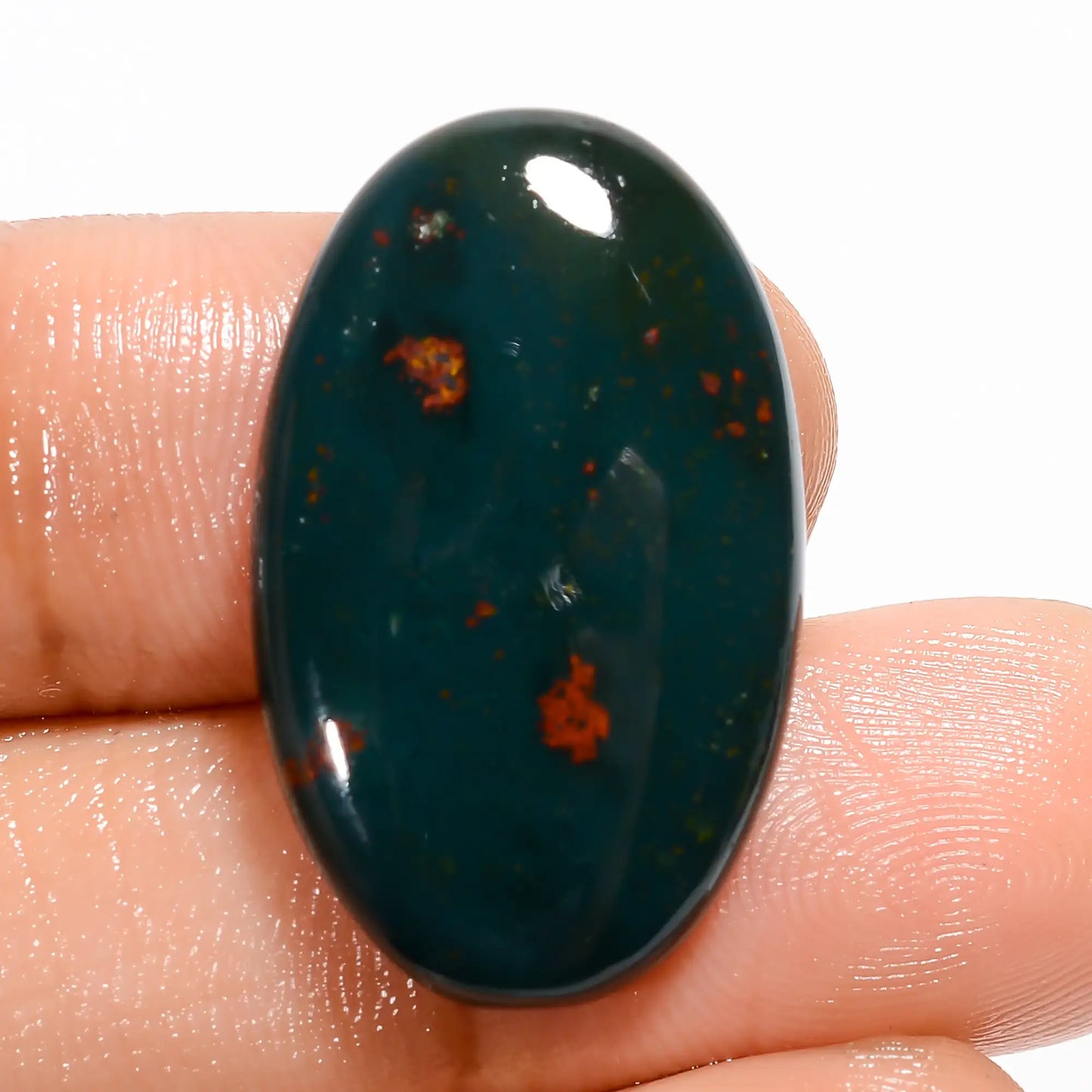 Bloodstone Oval Shape Cabochon Loose Gemstone Natural 18 Ct. 26X16X5 mm V-5739