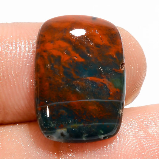 Bloodstone Radiant Shape Cabochon Loose Gemstone Natural 10.5 Ct. 18X13X5 mm V-5741