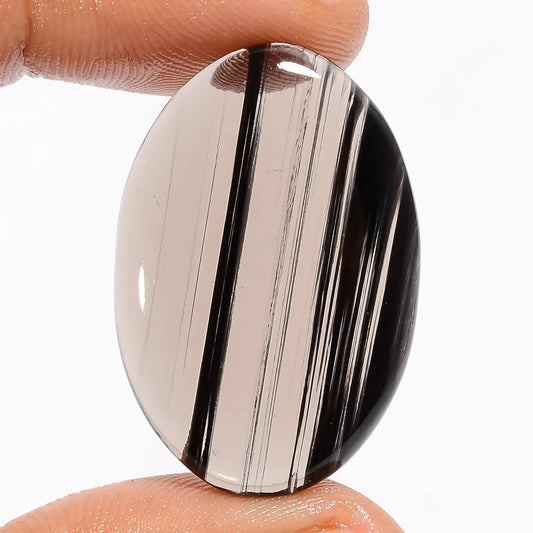 Midnight Obsidian Oval Shape Cabochon Loose Gemstone Natural 24 Ct. 31X21X4 mm V-5744