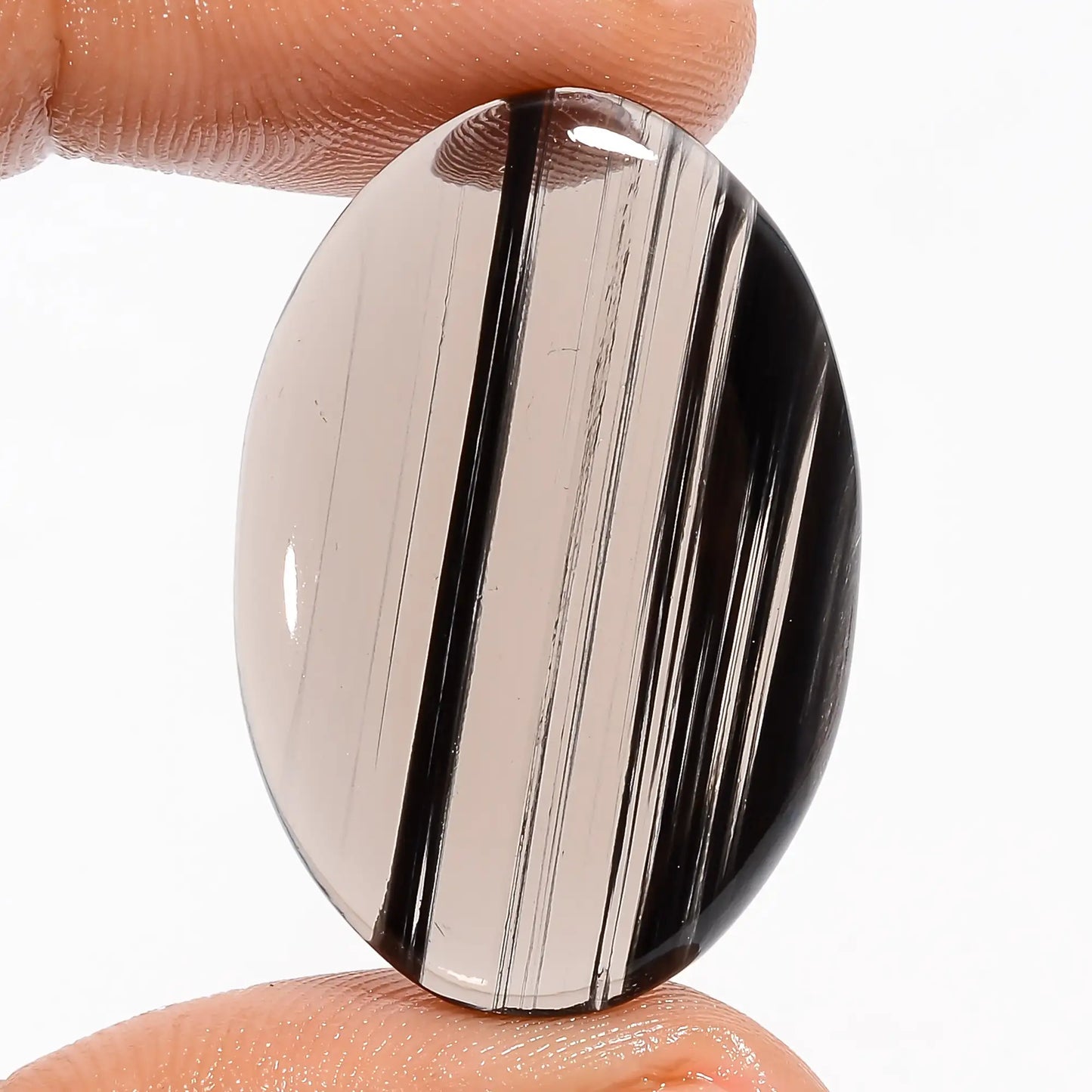 Midnight Obsidian Oval Shape Cabochon Loose Gemstone Natural 24 Ct. 31X21X4 mm V-5744
