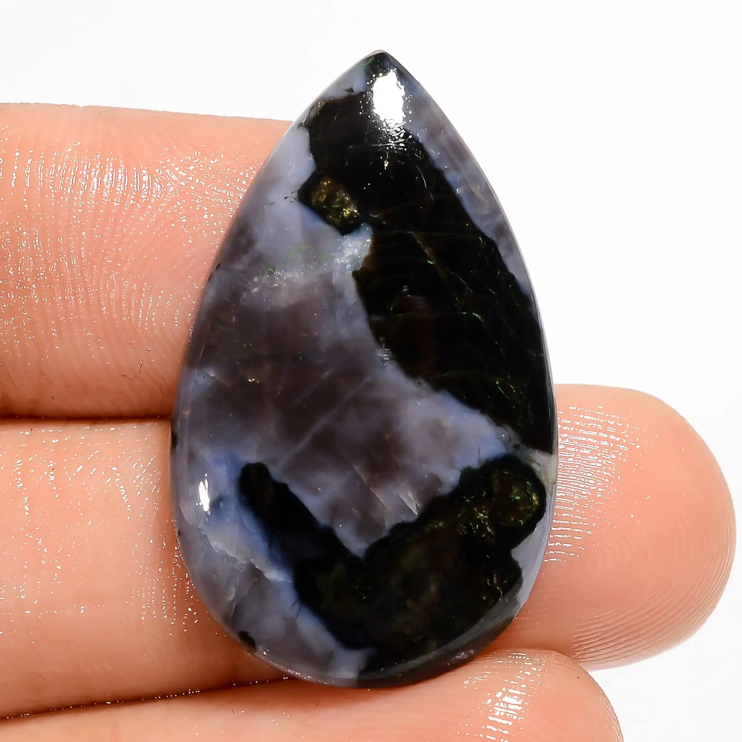 Gabbro Jasper Pear Shape Cabochon Loose Gemstone Natural 21 Ct. 29X18X4 mm V-5775