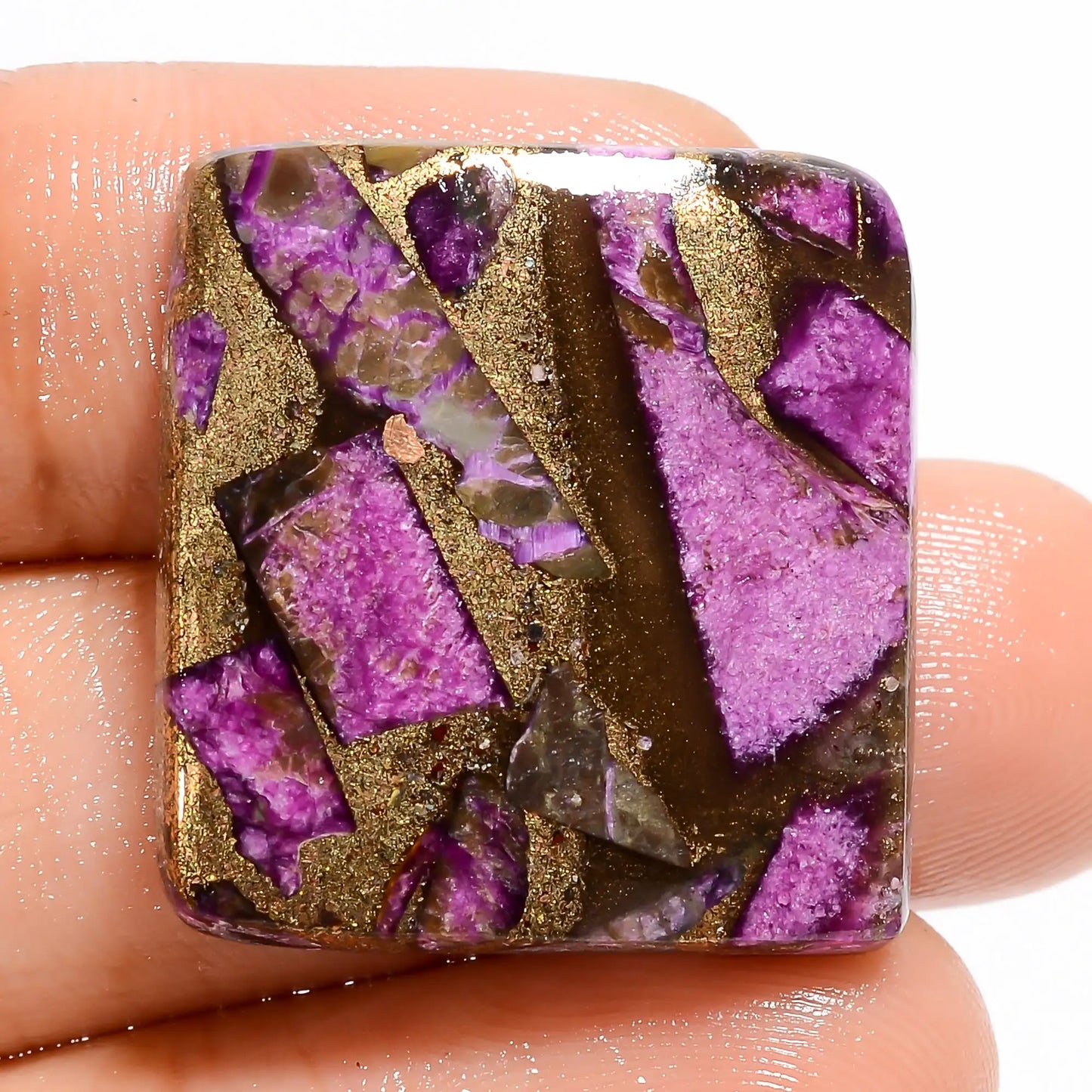 Spiny Copper Stichtite Cushion Shape Cabochon Loose Gemstone 24.5 Ct. 24X23X5 mm V-5787