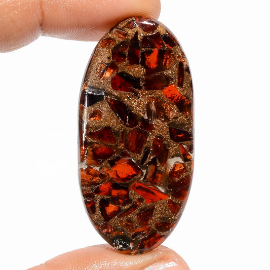 Spiny Copper Hessonite Garnet Oval Shape Cabochon Loose Gemstone 50 Ct. 46X22X4 mm V-5829