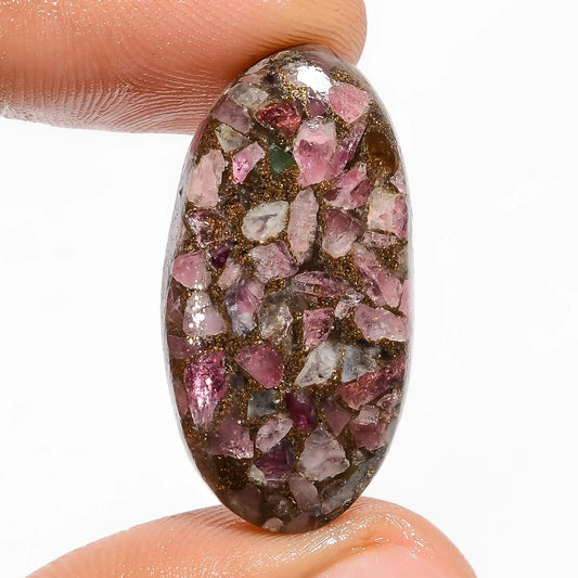 Spiny Copper Ruby Oval Shape Cabochon Loose Gemstone 20.5 Ct. 30X16X5 mm V-5830