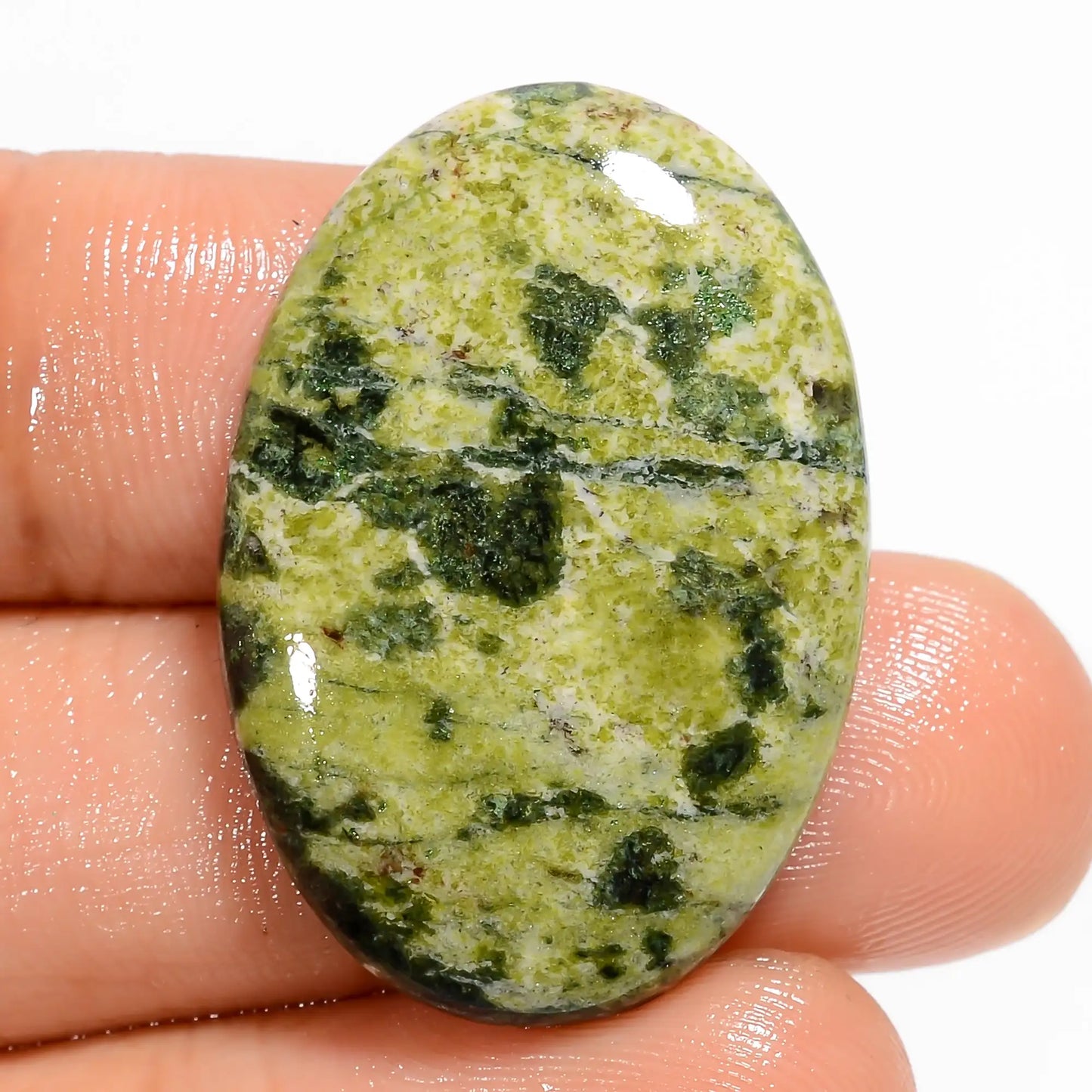 Canadian Jade Oval Shape Cabochon Loose Gemstone Natural 31 Ct. 30X21X5 mm V-5903