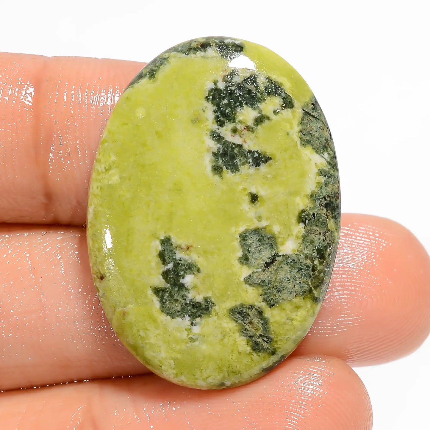 Canadian Jade Oval Shape Cabochon Loose Gemstone Natural 29.5 Ct. 30X22X4 mm V-5904