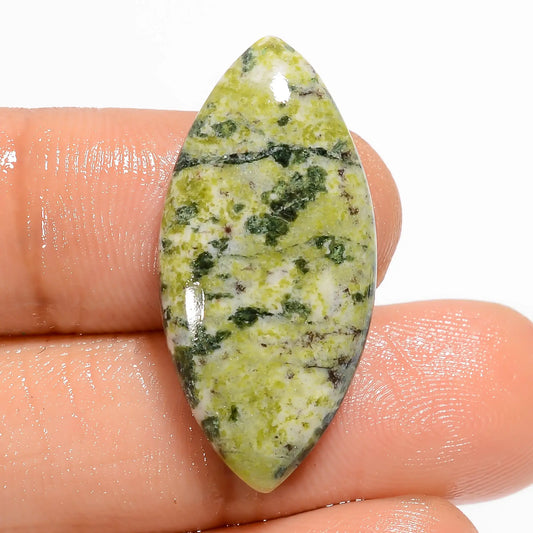Canadian Jade Marquise Shape Cabochon Loose Gemstone Natural 17 Ct. 29X14X5 mm V-5906