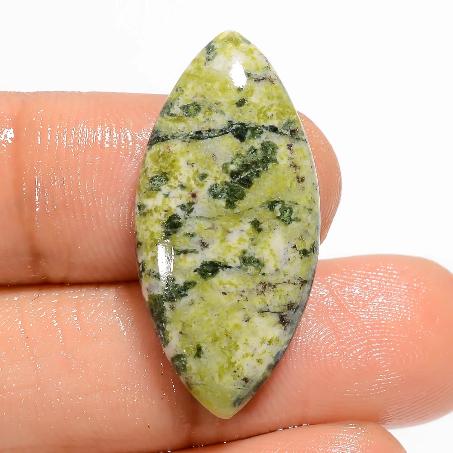 Canadian Jade Marquise Shape Cabochon Loose Gemstone Natural 17 Ct. 29X14X5 mm V-5906