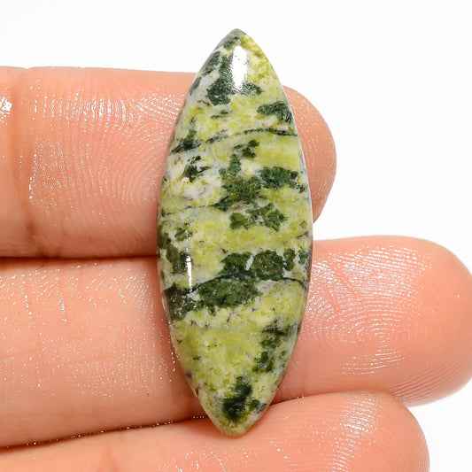 Canadian Jade Marquise Shape Cabochon Loose Gemstone Natural 14 Ct. 31X12X4 mm V-5908
