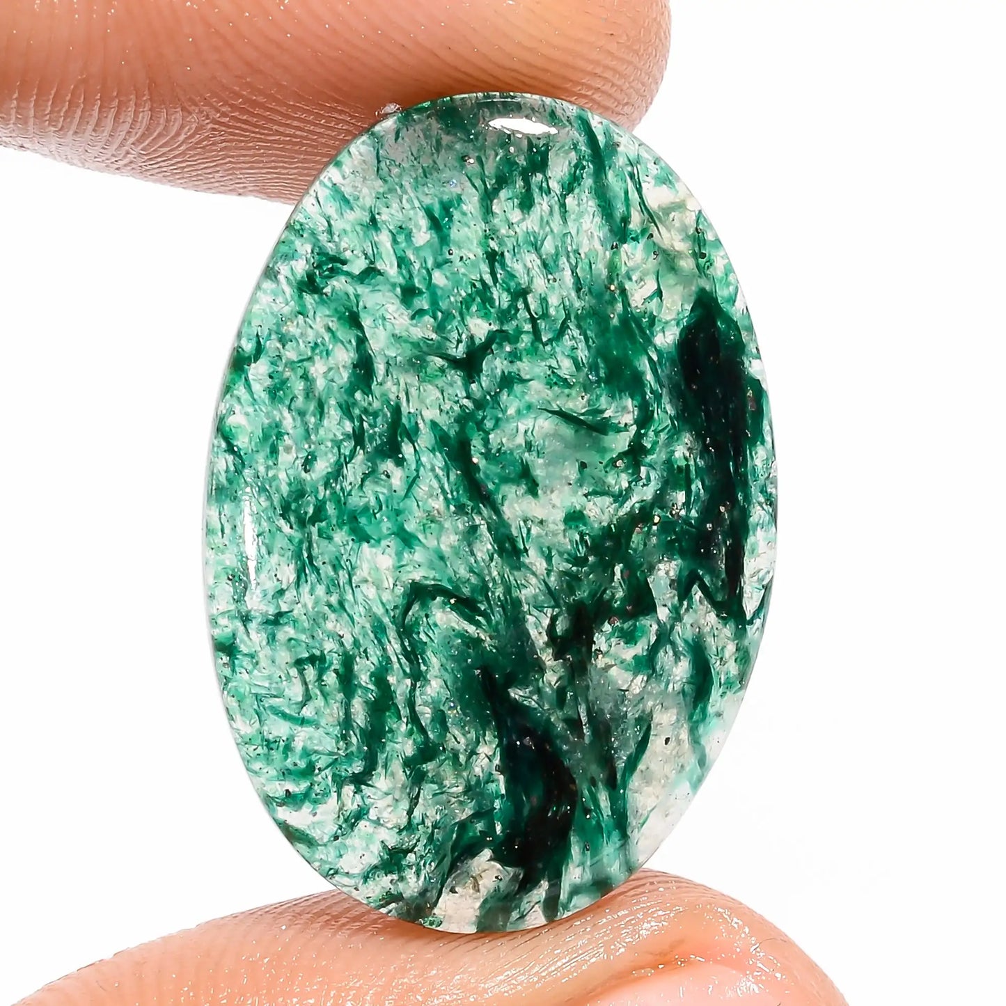 Green Aventurine Oval Shape Cabochon Loose Gemstone Natural 18.5 Ct. 27X18X4 mm V-5929