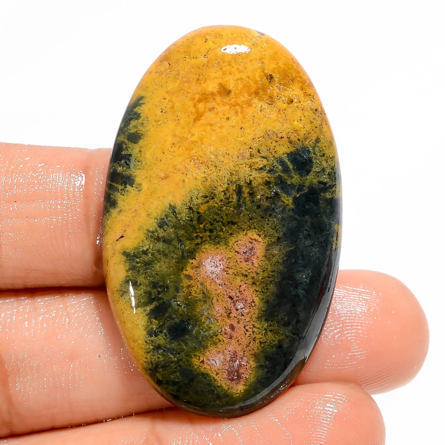 Ocean Jasper Oval Shape Cabochon Loose Gemstone Natural 52 Ct. 41X25X6 mm V-5933