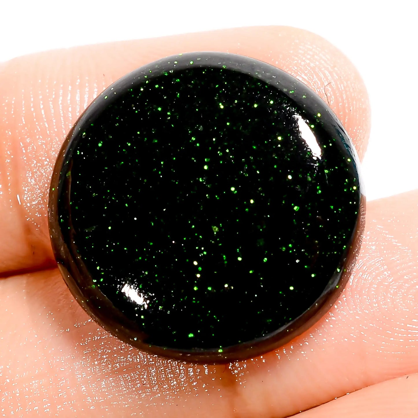 Green Sandstone Round Shape Cabochon Loose Gemstone 19 Ct. 20X20X5 mm V-5967