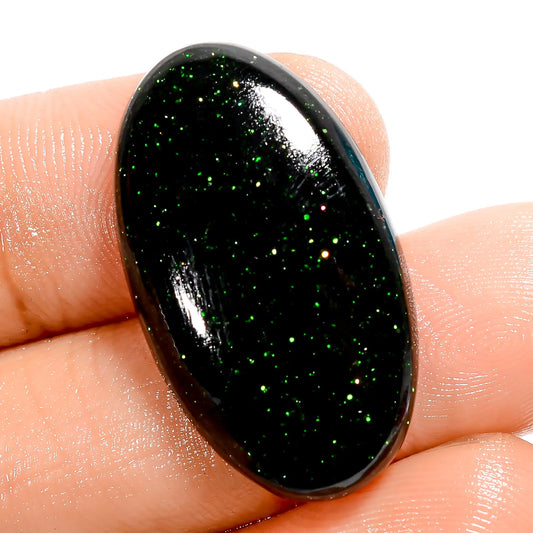 Green Sandstone Oval Shape Cabochon Loose Gemstone 18.5 Ct. 28X15X5 mm V-5985